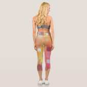 Leggings Capri Jaune Abstrait moderne (Verso)