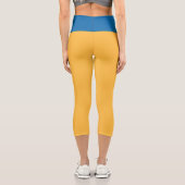 Leggings Capri Jaune Chaud, Bleu Ciel Élégant Couleur Combinaison (Verso)