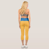 Leggings Capri Jaune Chaud, Bleu Ciel Élégant Couleur Combinaison (Verso)