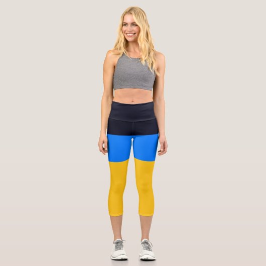 Leggings Capri Jaune et Bleu (Recto)