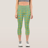 Leggings Capri Jaune et Bleu (Recto)