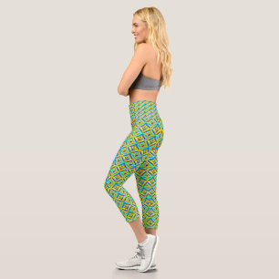 Leggings Capri Jaune et Bleu