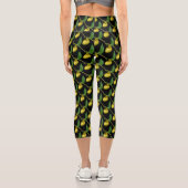 Leggings Capri Jaune Lady Slipper Orchidée Fleur Nature Motif (Verso)
