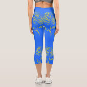 Leggings Capri Jaune Motif de tournesol (Verso)