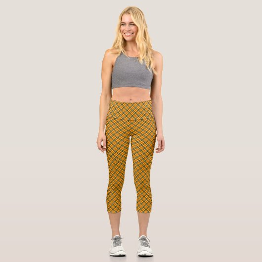 Leggings Capri Jaune rouge noir Motif-57577 (Recto)