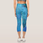Leggings Capri Je suis bleu - plumes de perroquet près (Verso)