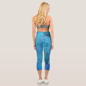 Leggings Capri Je suis bleu - plumes de perroquet près (Verso)