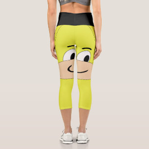 Leggings Capri Je suis Sveety, Unique Funny Face Cartoon