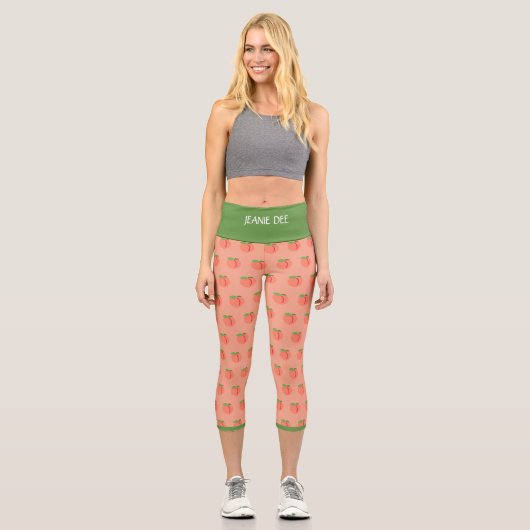LEGGINGS CAPRI JEANIE DEE "PEACH TREE" - HIGH WAISTED CAPRI PANTS (Recto)