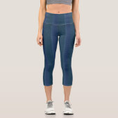 Leggings Capri Jeans de la Marine Bleue Hight Waising Capris (Recto)