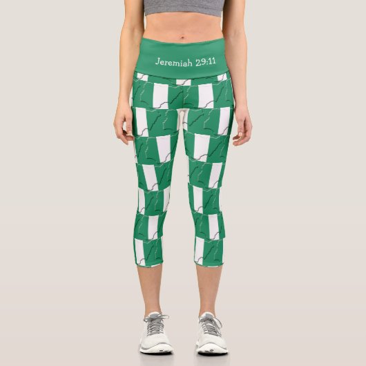 Leggings Capri Jérémie 29:11 | Patriotique | DRAPEAU NIGERIA (Recto)