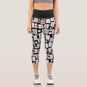 Leggings Capri Jeu de cartes Mahjong (Recto)
