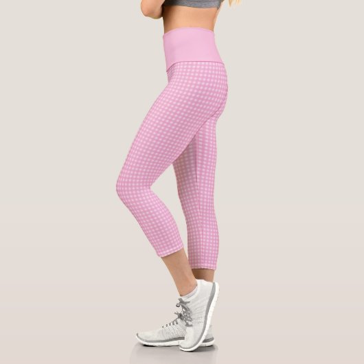 Leggings Capri Jeune fille rose 60 ans En vichy À damiers Motif (Gauche)