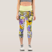 Leggings Capri JEUNES DE STYLE CAPRI - "Jardin Fleur" - Jaune (Recto)