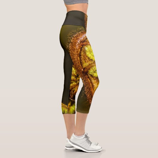 Leggings Capri Jeunes Feuilles de Fern (Droite)