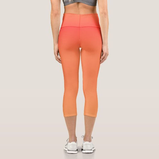 Leggings Capri Joli dégradé orange moderne Aquarelle orange (Verso)