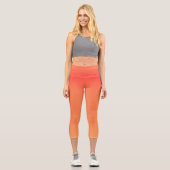 Leggings Capri Joli dégradé orange moderne Aquarelle orange (Recto)