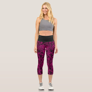 Leggings Capri Joli Dentelle Rose Délicieuse