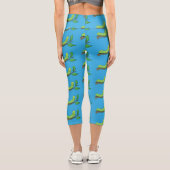Leggings Capri Joli dessin animé de chenille verte mignonne (Verso)