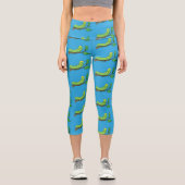 Leggings Capri Joli dessin animé de chenille verte mignonne (Recto)