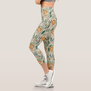 Leggings Capri Joli Doodle Lion Jungle Rainforest Motif