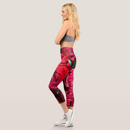 Leggings Capri Joli Ensemble De Roses Rouges (Gauche)