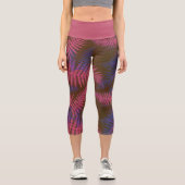 Leggings Capri Joli Feuilles tropicaux (Recto)