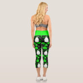Leggings Capri joli halloween floral ghost acide vert (Verso)