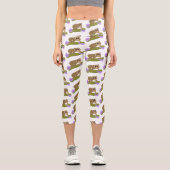 Leggings Capri Joli lenteur loris sur dessin de branche (Recto)