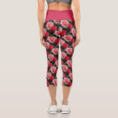 Leggings Capri Joli modèle Rose rose rouge floral (Verso)