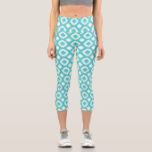 Leggings Capri Joli Motif bleu et blanc été (Recto)