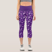 Leggings Capri Joli Motif Floral Faisy Violet (Recto)