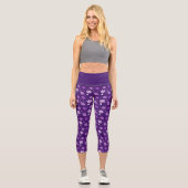 Leggings Capri Joli Motif Floral Faisy Violet (Recto)