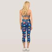 Leggings Capri Joli Motif Planète Souriante (Verso)
