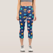 Leggings Capri Joli Motif Planète Souriante (Recto)