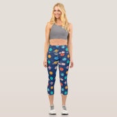 Leggings Capri Joli Motif Planète Souriante (Recto)