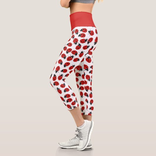 Leggings Capri Joli Motif rouge et noir Ladybug (Gauche)