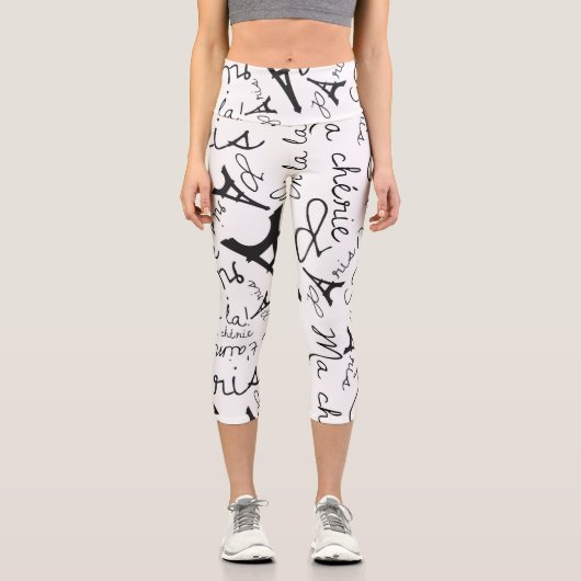 Leggings Capri Joli Paris Chic noir et blanc (Recto)
