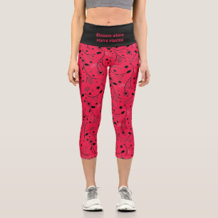 Leggings Capri Joli Personnalisé Crimson Red Impression flo