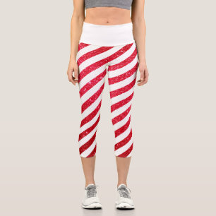 Leggings Capri Joli Sucre de canne de Noël Parties scintillant Mo