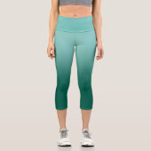 Leggings Capri Joli vert foncé à lumineux Turquoise dégradé (Recto)