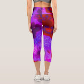Leggings Capri Joli violet et rouge du jardin Fleurs Phlox (Verso)