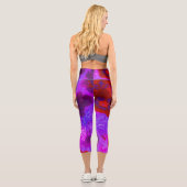 Leggings Capri Joli violet et rouge du jardin Fleurs Phlox (Verso)