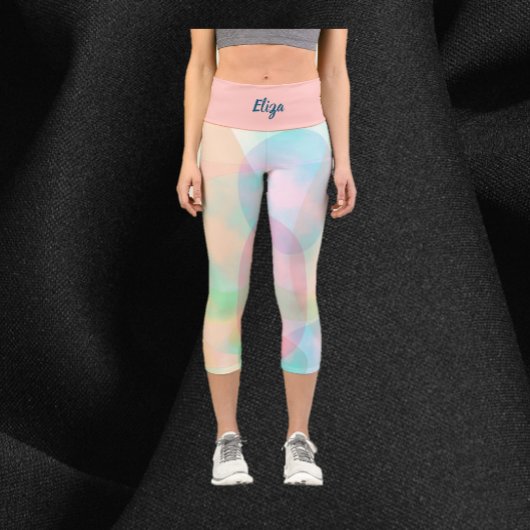 Leggings Capri Jolie Abstraite Pastel Dreamy Ellipses
