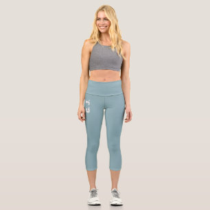Leggings Capri Jolie colombe bleu monogrammed
