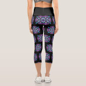 Leggings Capri Jolie couleur violet Mandala Mystique (Verso)