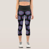 Leggings Capri Jolie couleur violet Mandala Mystique (Recto)