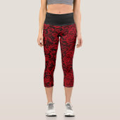Leggings Capri Jolie dentelle rouge délicieuse (Recto)