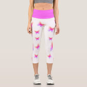 Leggings Capri Jolie impression papillon rose (Recto)