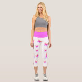 Leggings Capri Jolie impression papillon rose (Recto)
